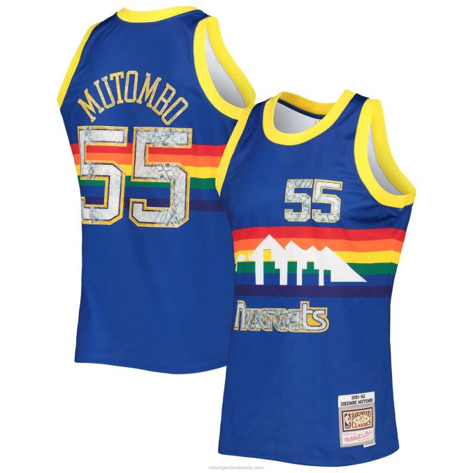 NBA 0F6D8480 denver nuggets dikembe mutombo royal hardwood classics 75 aniversario diamante swingman jersey