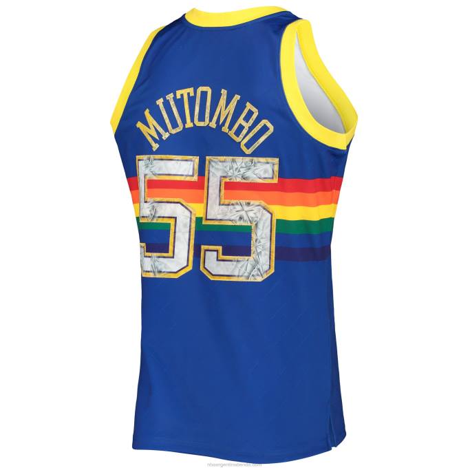 NBA 0F6D8480 denver nuggets dikembe mutombo royal hardwood classics 75 aniversario diamante swingman jersey