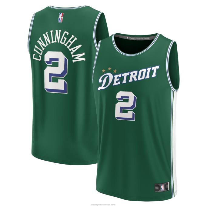 NBA 0F6D1304 camiseta detroit pistons cade cunningham verde fastbreak