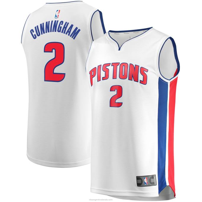 NBA 0F6D1331 Detroit Pistons Cade Cunningham Réplica de camiseta blanca Fast Break