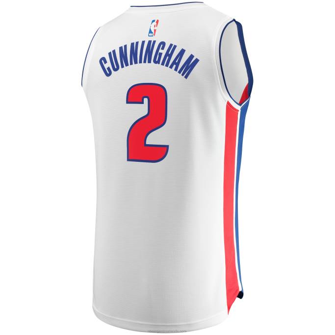 NBA 0F6D1331 Detroit Pistons Cade Cunningham Réplica de camiseta blanca Fast Break