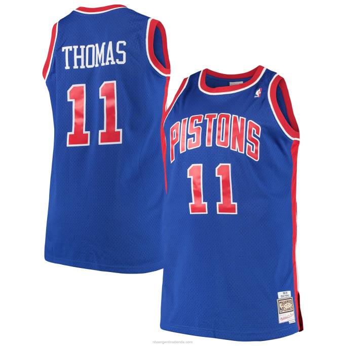 NBA 0F6D1709 detroit pistons isaiah thomas mitchell & ness royal big & tall hardwood classics jersey