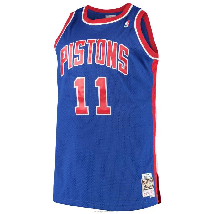NBA 0F6D1709 detroit pistons isaiah thomas mitchell & ness royal big & tall hardwood classics jersey