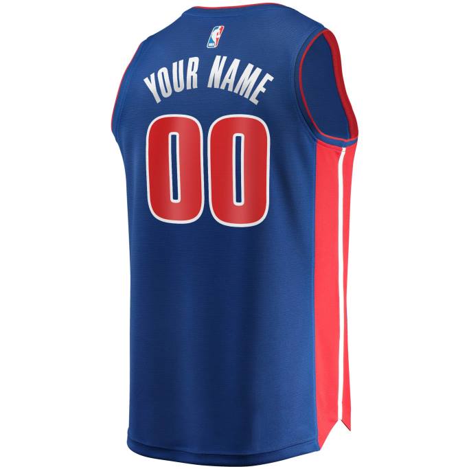 NBA 0F6D1784 Detroit Pistons camiseta azul réplica personalizada Fast Break