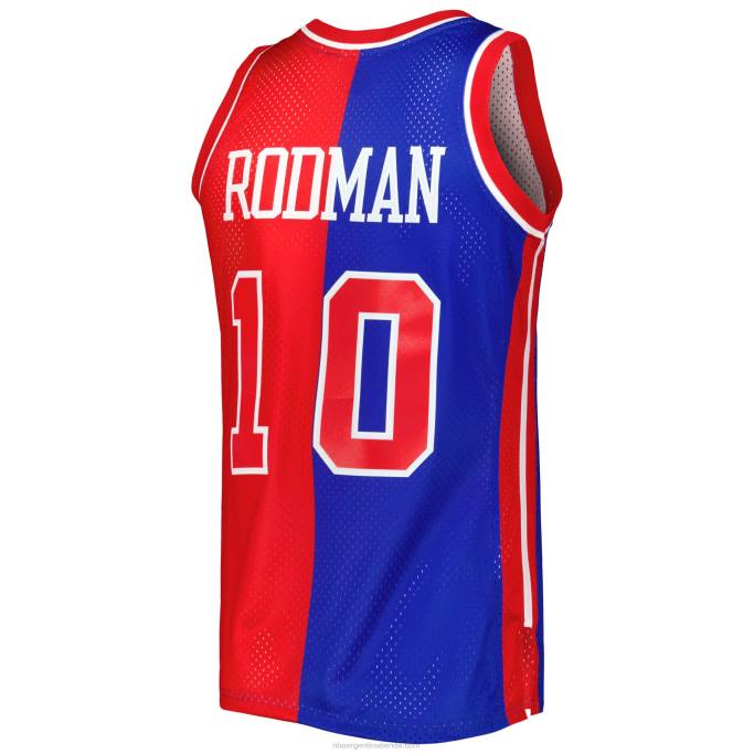 NBA 0F6D1973 detroit pistons dennis rodman azul/rojo hardwood classics 1988-89 split swingman jersey