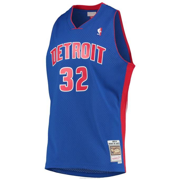 NBA 0F6D2378 detroit pistons richard hamilton mitchell & ness blue hardwood classics swingman jersey