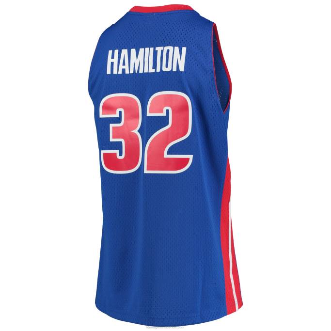 NBA 0F6D2378 detroit pistons richard hamilton mitchell & ness blue hardwood classics swingman jersey