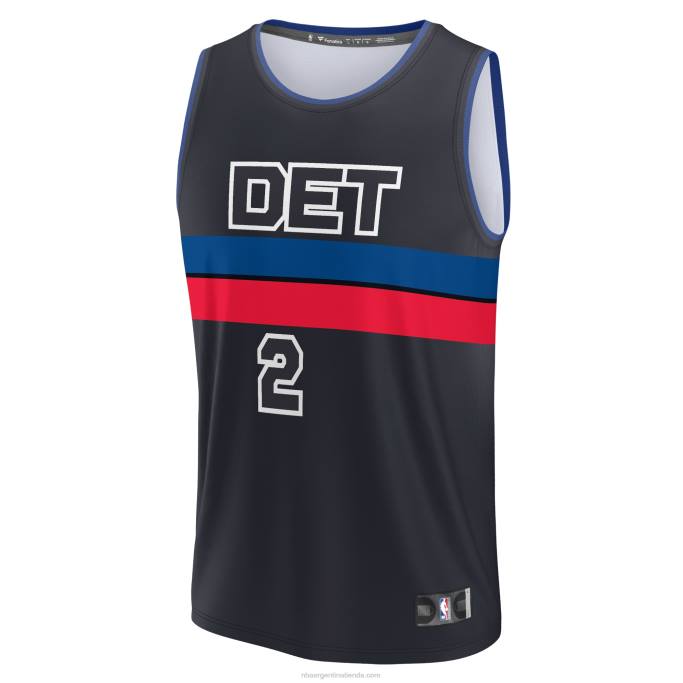 NBA 0F6D259 detroit pistons cade cunningham camiseta negra de jugador de descanso rápido