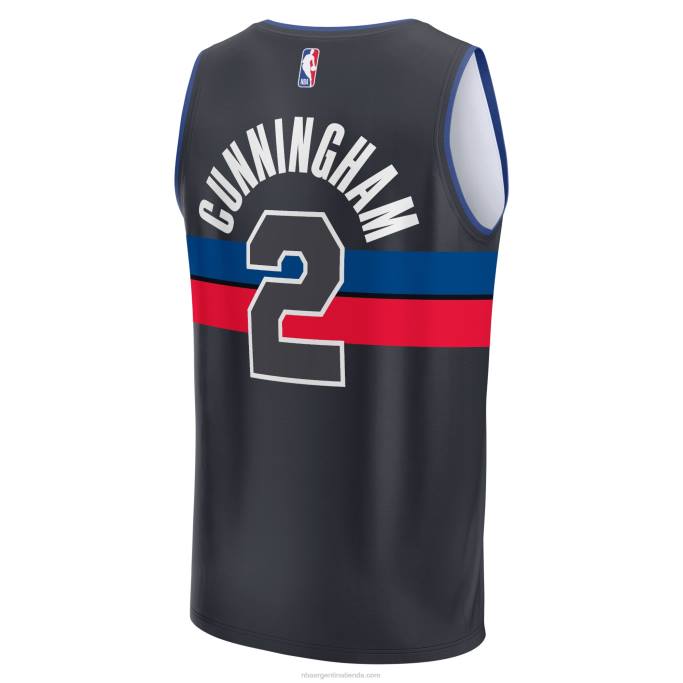 NBA 0F6D259 detroit pistons cade cunningham camiseta negra de jugador de descanso rápido