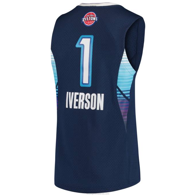 NBA 0F6D2822 conferencia este allen iverson azul marino madera dura clásicos juego swingman jersey