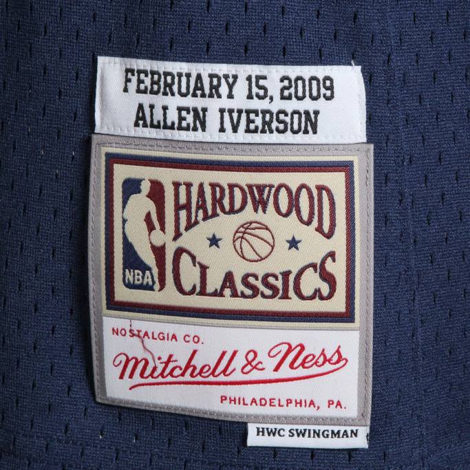 NBA 0F6D2822 conferencia este allen iverson azul marino madera dura clásicos juego swingman jersey