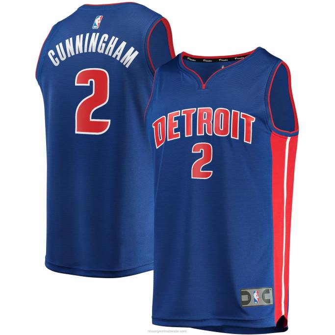 NBA 0F6D3830 Detroit Pistons Cade Cunningham réplica de camiseta azul Fast Break