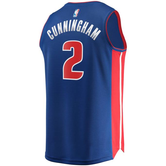 NBA 0F6D3830 Detroit Pistons Cade Cunningham réplica de camiseta azul Fast Break