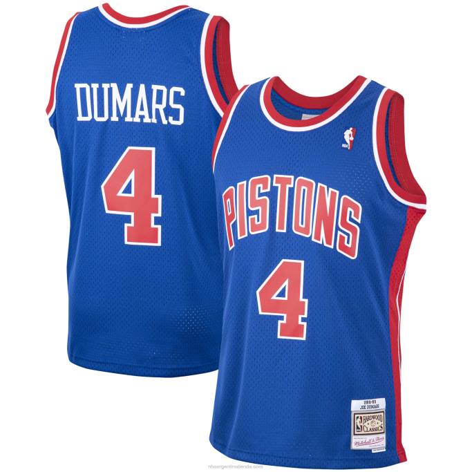NBA 0F6D4072 detroit pistons joe dumars mitchell & ness azul 1988-89 hardwood classics swingman player jersey