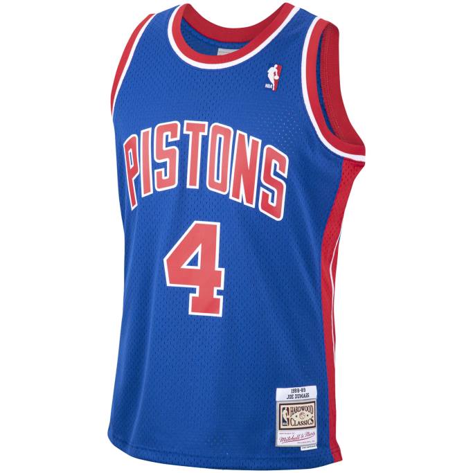 NBA 0F6D4072 detroit pistons joe dumars mitchell & ness azul 1988-89 hardwood classics swingman player jersey