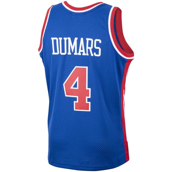 NBA 0F6D4072 detroit pistons joe dumars mitchell & ness azul 1988-89 hardwood classics swingman player jersey