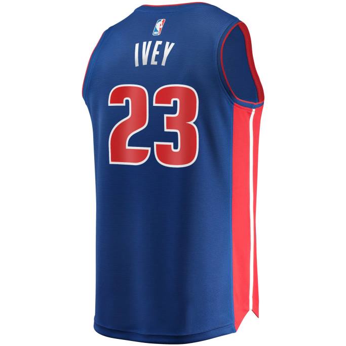 NBA 0F6D443 detroit pistons jaden ivey blue draft selección de primera ronda fast break replica player jersey