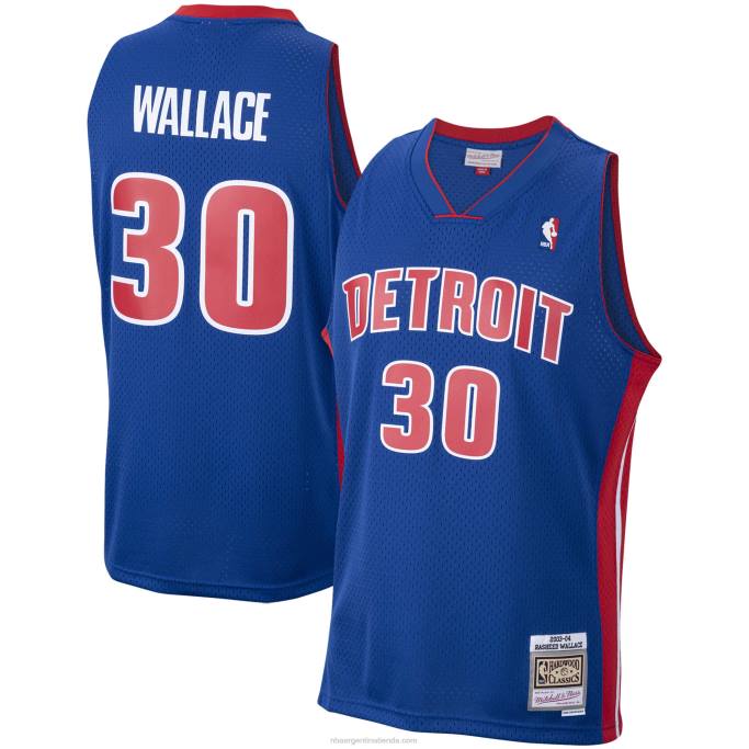 NBA 0F6D5078 detroit pistons rasheed wallace mitchell & ness royal hardwood classics swingman jersey