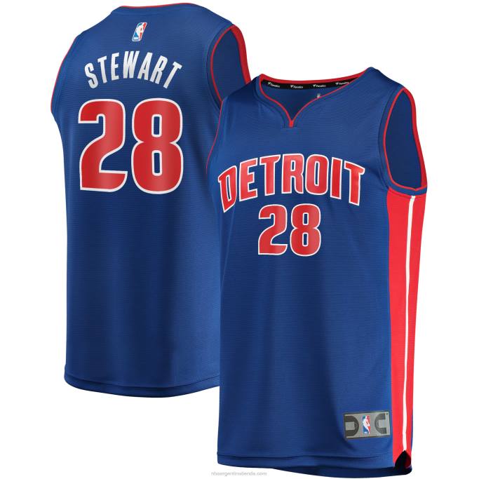 NBA 0F6D5692 Detroit Pistons isaiah stewart réplica de camiseta azul de descanso rápido