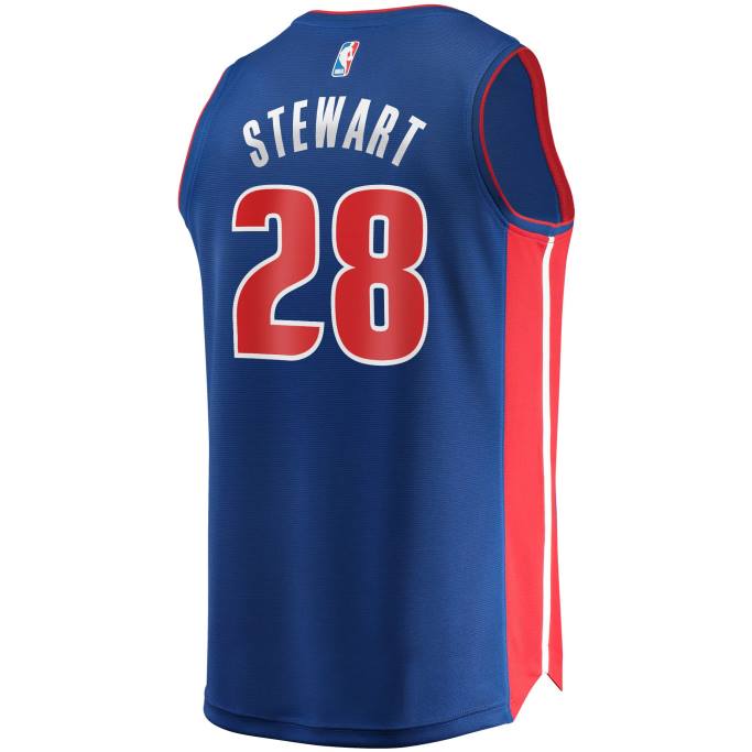 NBA 0F6D5692 Detroit Pistons isaiah stewart réplica de camiseta azul de descanso rápido
