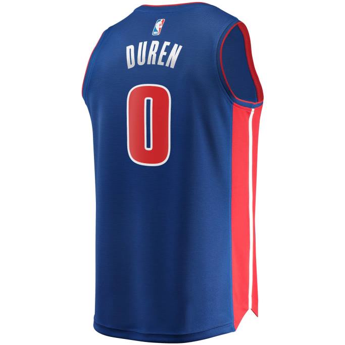 NBA 0F6D7943 Detroit Pistons Jalen Duren réplica de camiseta azul Fast Break
