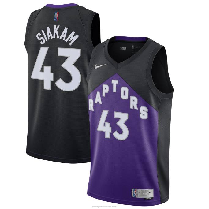 NBA 0F6D11175 toronto raptors pascal siakam nike negro/púrpura swingman jugador camiseta - edición ganada