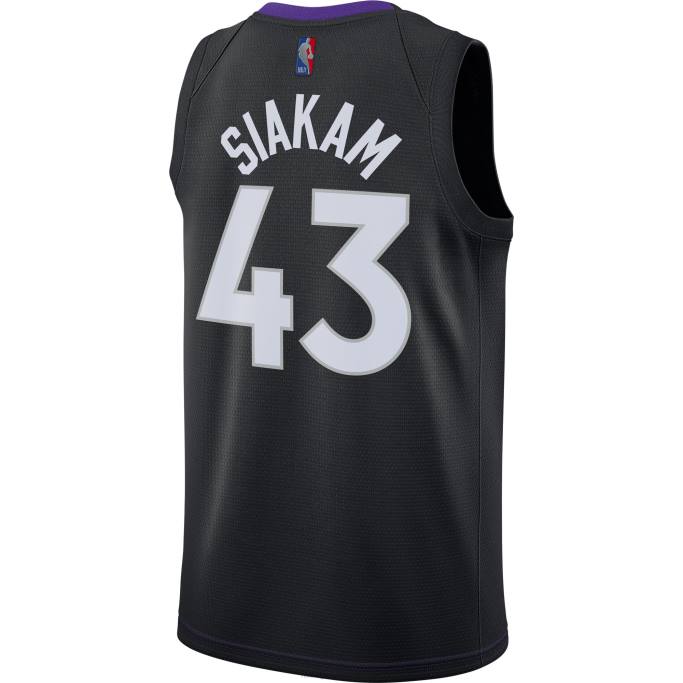 NBA 0F6D11175 toronto raptors pascal siakam nike negro/púrpura swingman jugador camiseta - edición ganada
