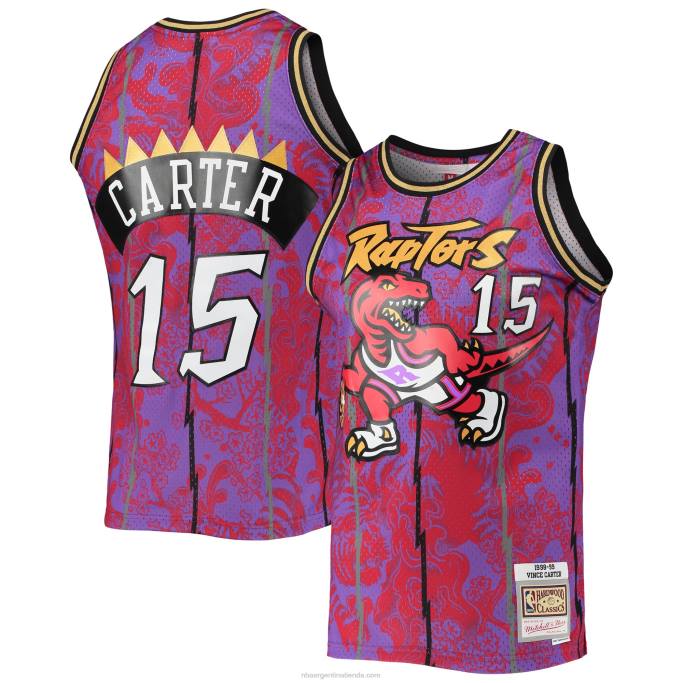NBA 0F6D1153 toronto raptors vince carter mitchell & ness púrpura clásico de madera dura año nuevo lunar swingman jersey