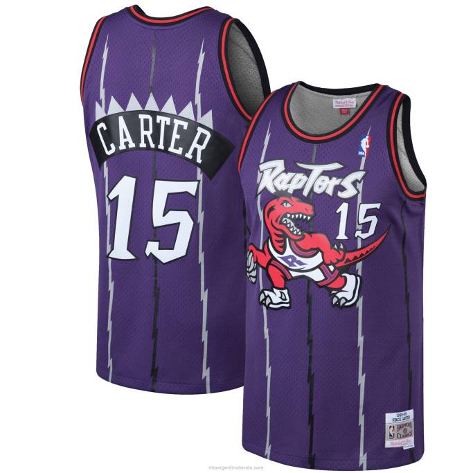 NBA 0F6D13 toronto raptors vince carter mitchell & ness púrpura clásico de madera dura swingman jersey