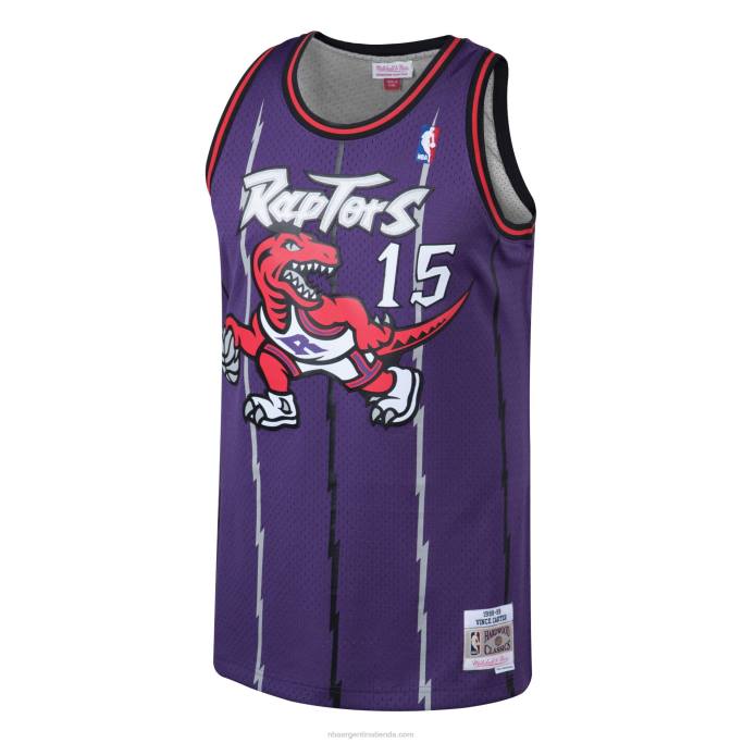NBA 0F6D13 toronto raptors vince carter mitchell & ness púrpura clásico de madera dura swingman jersey