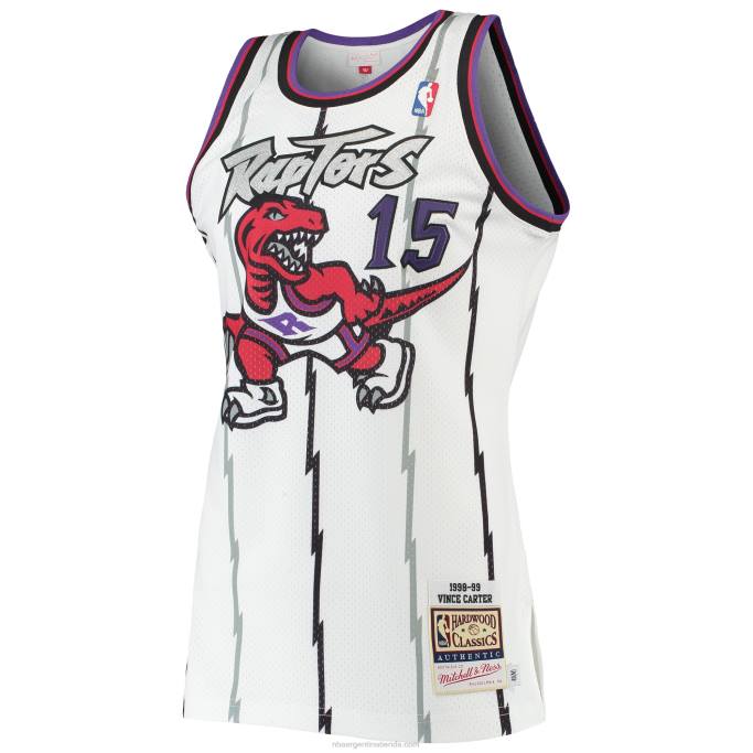 NBA 0F6D1712 toronto raptors vince carter mitchell & ness white hardwood classics jersey auténtico