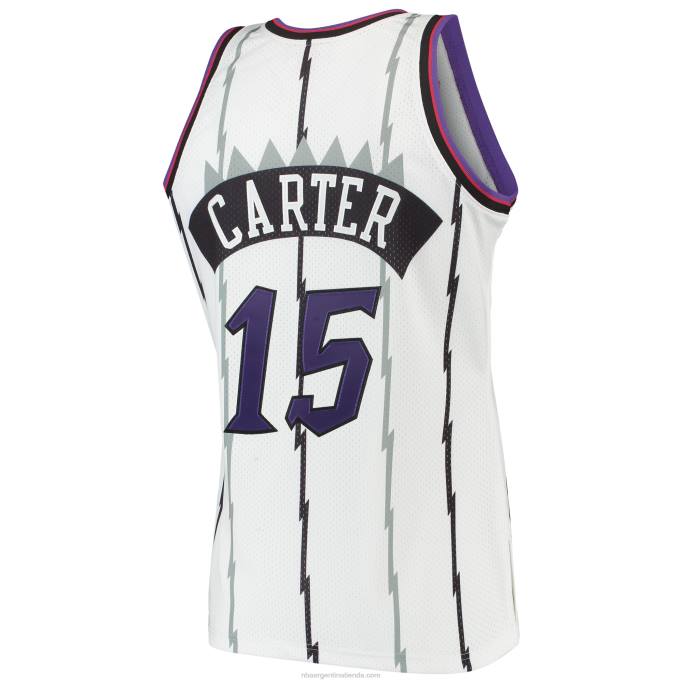 NBA 0F6D1712 toronto raptors vince carter mitchell & ness white hardwood classics jersey auténtico