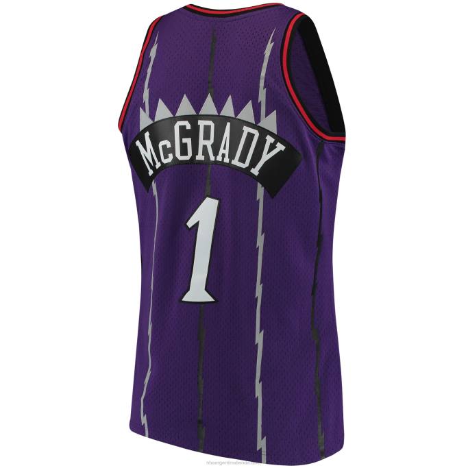 NBA 0F6D180 toronto raptors tracy mcgrady mitchell & ness púrpura clásico de madera dura swingman jersey