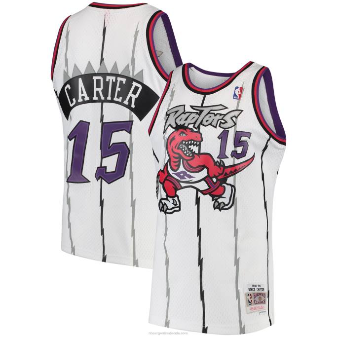 NBA 0F6D202 toronto raptors vince carter mitchell & ness white hardwood classics swingman jersey