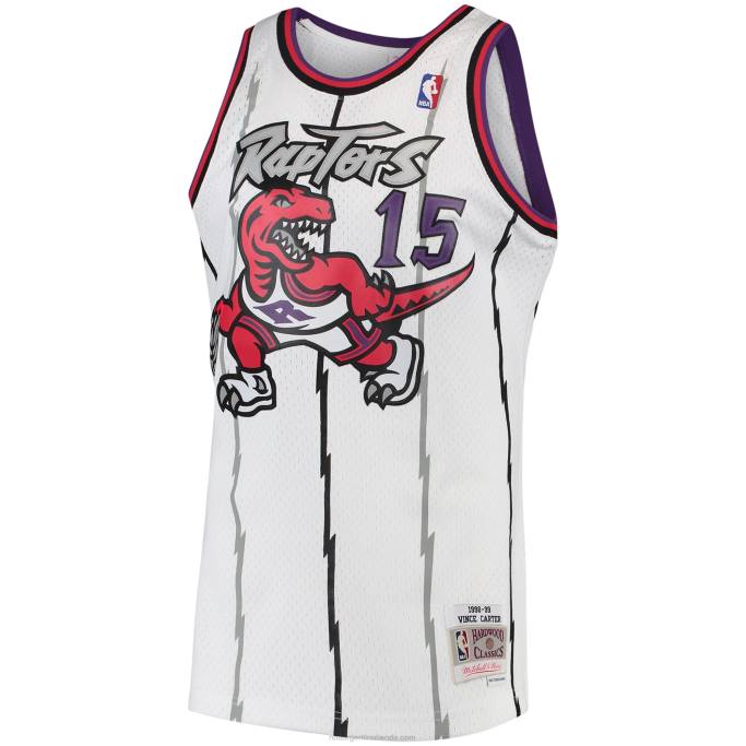 NBA 0F6D202 toronto raptors vince carter mitchell & ness white hardwood classics swingman jersey