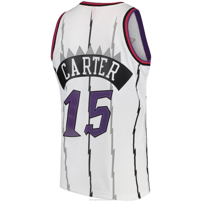 NBA 0F6D202 toronto raptors vince carter mitchell & ness white hardwood classics swingman jersey