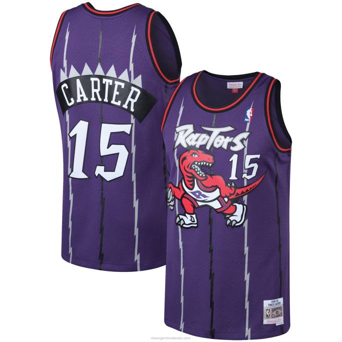 NBA 0F6D2188 toronto raptors vince carter mitchell & ness púrpura grande y alto clásico de madera dura jersey