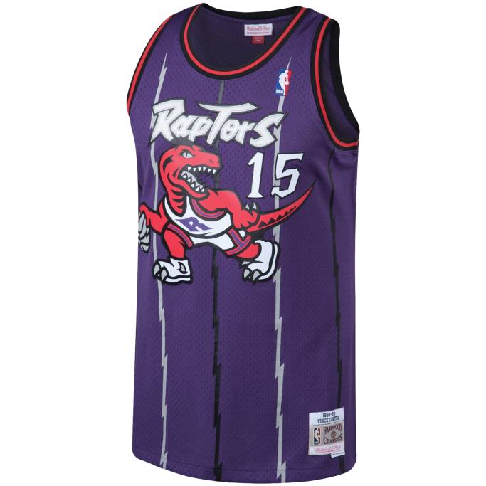 NBA 0F6D2188 toronto raptors vince carter mitchell & ness púrpura grande y alto clásico de madera dura jersey