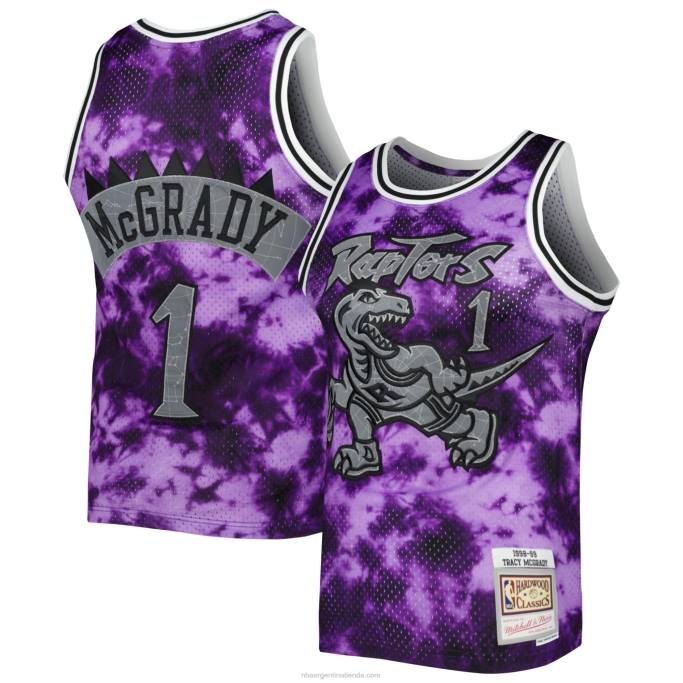 NBA 0F6D255 toronto raptors tracy mcgrady mitchell & ness púrpura galaxy swingman jersey