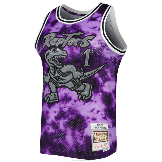 NBA 0F6D255 toronto raptors tracy mcgrady mitchell & ness púrpura galaxy swingman jersey