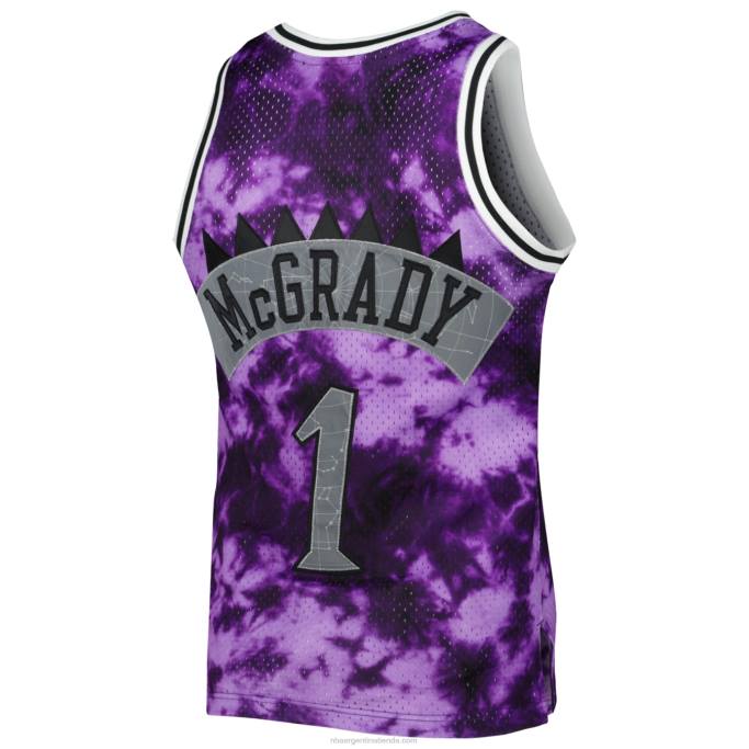 NBA 0F6D255 toronto raptors tracy mcgrady mitchell & ness púrpura galaxy swingman jersey