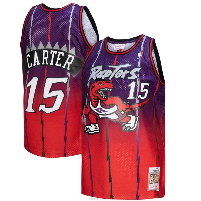 NBA 0F6D3033 toronto raptors vince carter rojo/púrpura hardwood classics fadeaway swingman player jersey