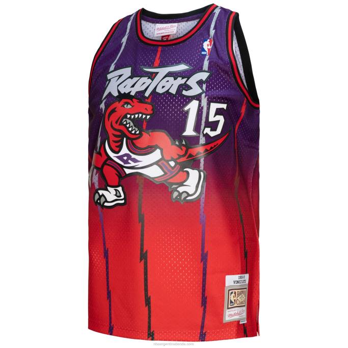 NBA 0F6D3033 toronto raptors vince carter rojo/púrpura hardwood classics fadeaway swingman player jersey