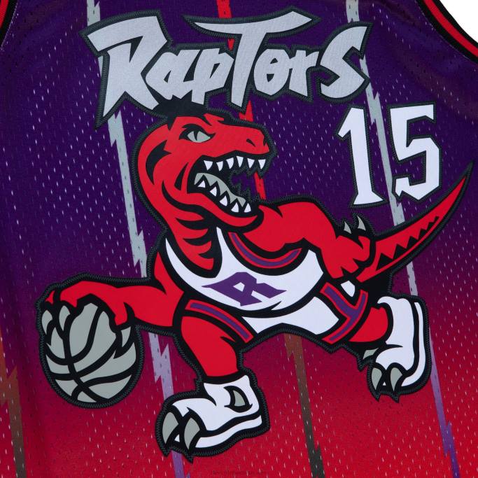 NBA 0F6D3033 toronto raptors vince carter rojo/púrpura hardwood classics fadeaway swingman player jersey
