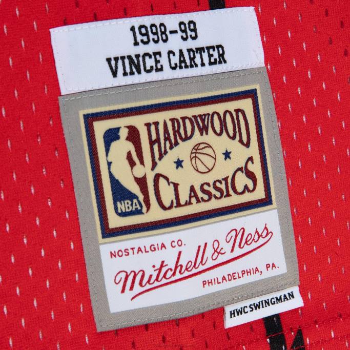 NBA 0F6D3033 toronto raptors vince carter rojo/púrpura hardwood classics fadeaway swingman player jersey