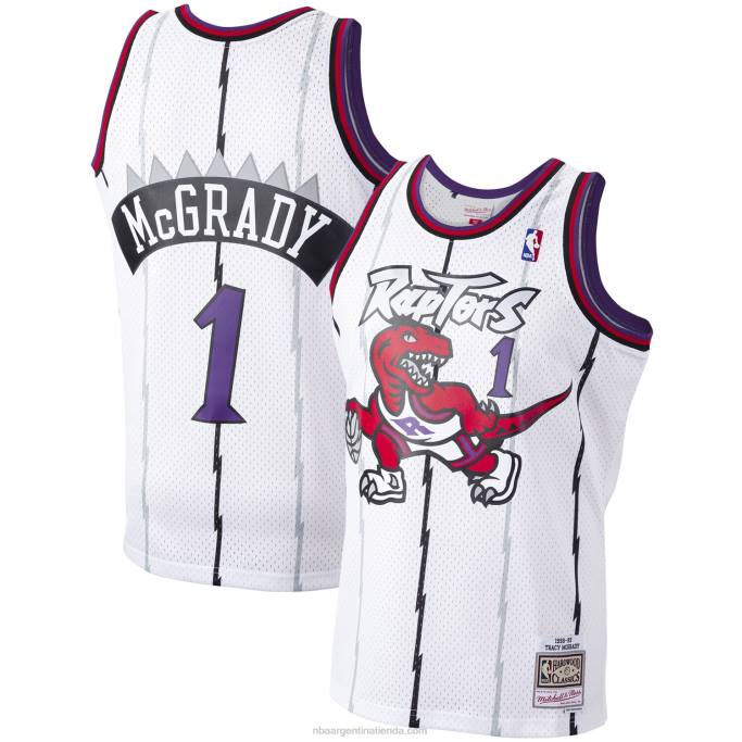 NBA 0F6D429 toronto raptors tracy mcgrady mitchell & ness white hardwood classics swingman player jersey