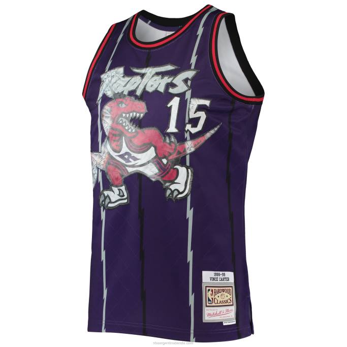 NBA 0F6D4632 toronto raptors vince carter púrpura madera dura clásicos 75 aniversario diamante swingman jersey