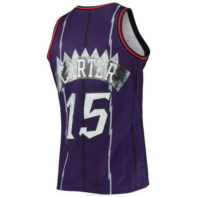 NBA 0F6D4632 toronto raptors vince carter púrpura madera dura clásicos 75 aniversario diamante swingman jersey
