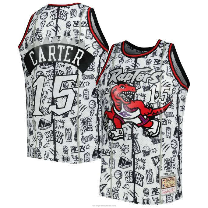 NBA 0F6D4712 toronto raptors vince carter mitchell & ness jersey blanco alero