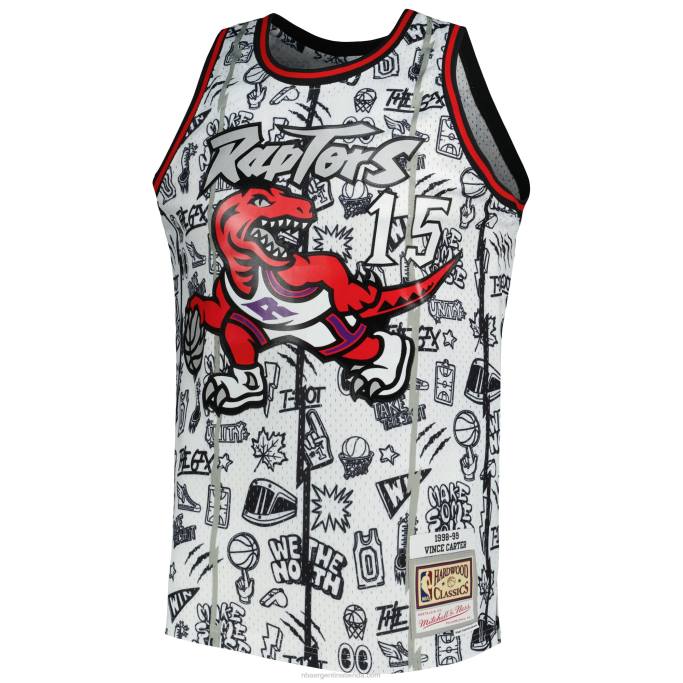 NBA 0F6D4712 toronto raptors vince carter mitchell & ness jersey blanco alero